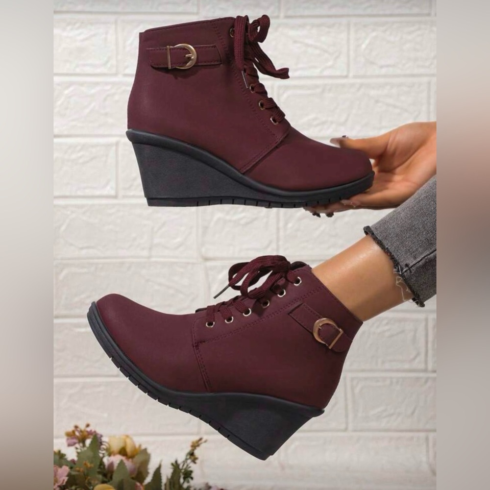 Brand new burgundy ankle boots